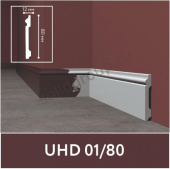 Плинтус напольный ударопрочный UHD01/80, белый, L2.4м/ ТМ Unica 11 шт/уп
